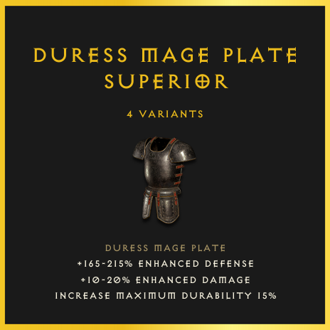 Duress Mage Plate & Superior
