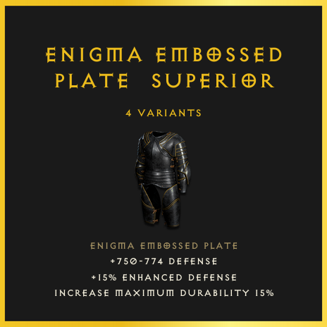 Enigma Embossed Plate & Superior