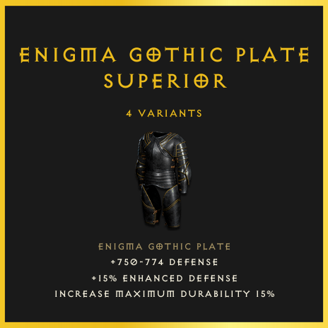Enigma Gothic Plate & Superior