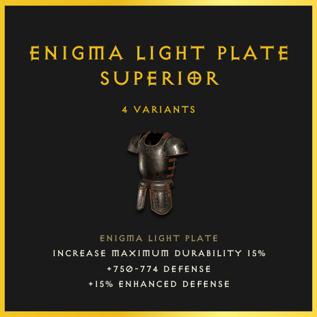Enigma Light Plate & Superior