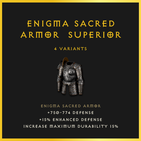 Enigma Sacred Armor & Superior
