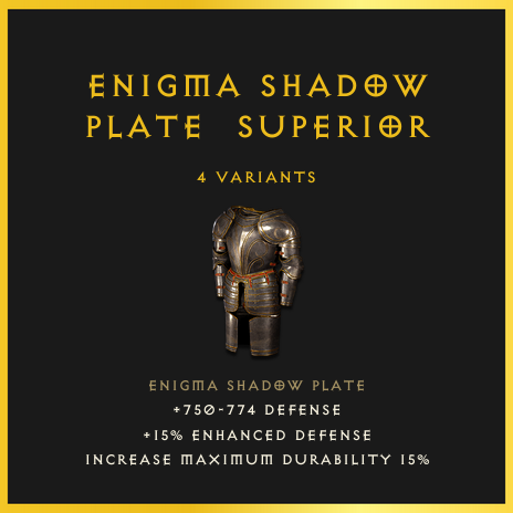 Enigma Shadow Plate & Superior