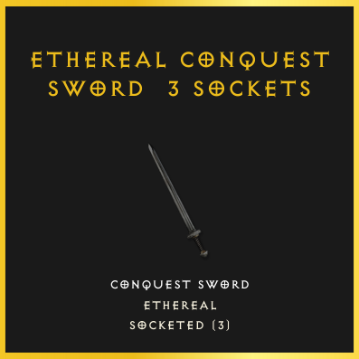 Ethereal Conquest Sword & 3 Sockets
