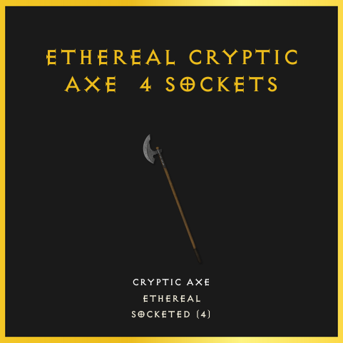 Ethereal Cryptic Axe & 4 Sockets