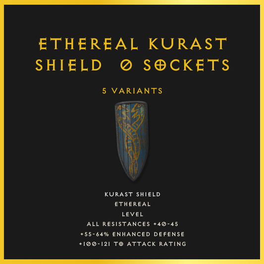 Ethereal Kurast Shield & 0 Sockets