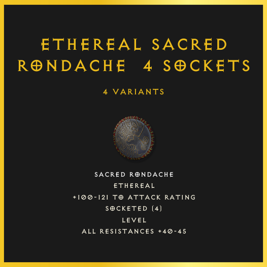 Ethereal Sacred Rondache & 4 Sockets