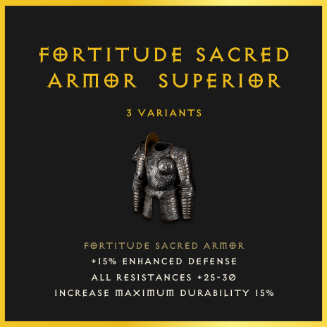 Fortitude Sacred Armor & Superior