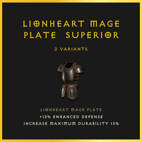 Lionheart Mage Plate & Superior