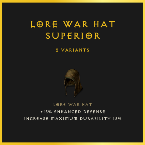 Lore War Hat & Superior