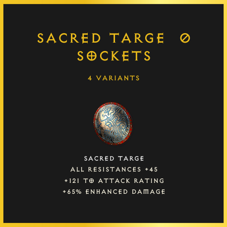 Sacred Targe & 0 Sockets