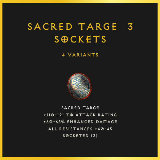 Sacred Targe & 3 Sockets