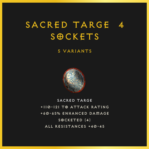 Sacred Targe & 4 Sockets