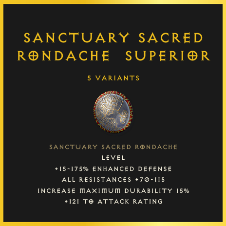 Sanctuary Sacred Rondache & Superior