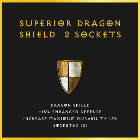 Superior Dragon Shield & 2 Sockets