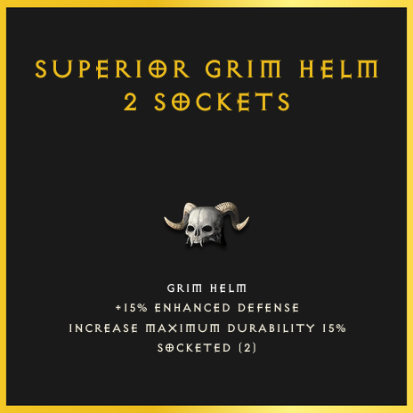 Superior Grim Helm & 2 Sockets