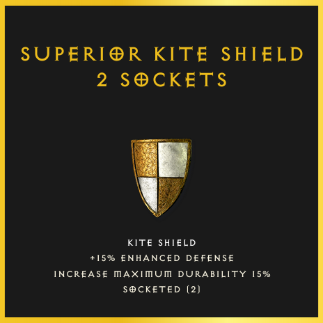 Superior Kite Shield & 2 Sockets