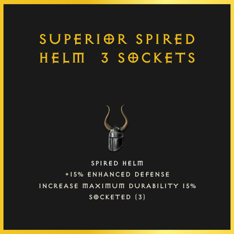 Superior Spired Helm & 3 Sockets