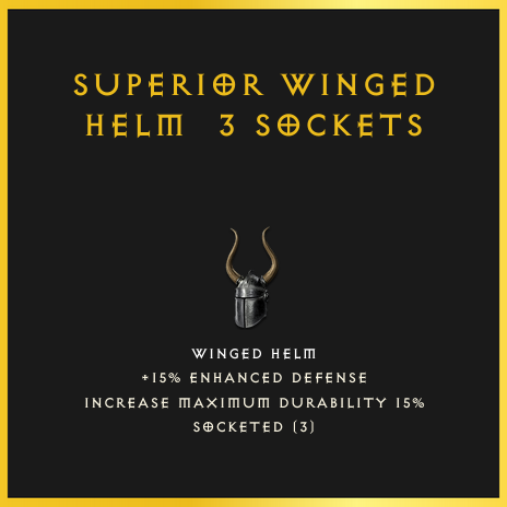 Superior Winged Helm & 3 Sockets