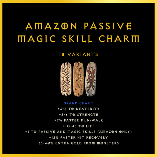 Amazon Passive & Magic Skill Charm