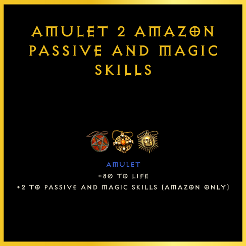 Amulet +2 Amazon Passive And Magic Skills