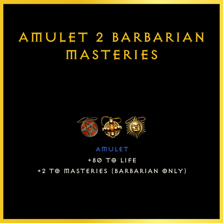 Amulet +2 Barbarian Masteries