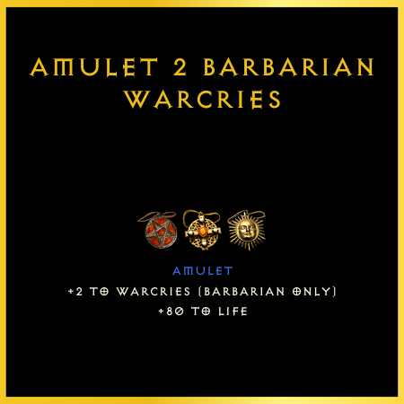 Amulet +2 Barbarian Warcries