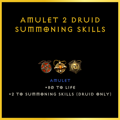 Amulet +2 Druid Summoning Skills