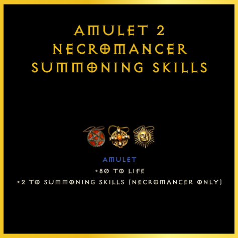 Amulet +2 Necromancer Summoning Skills