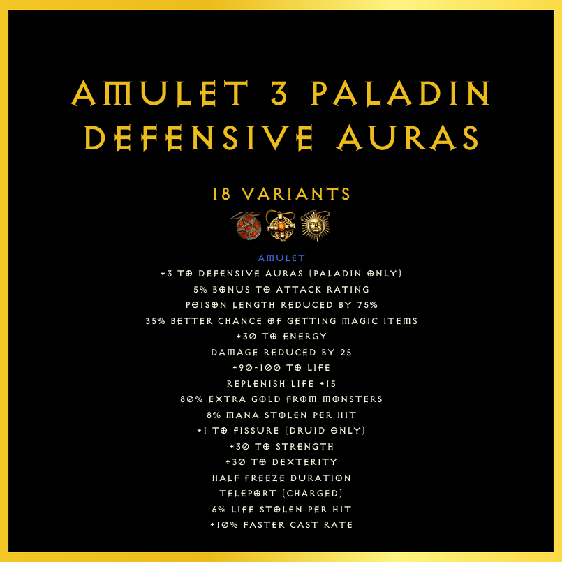 Amulet +3 Paladin Defensive Auras
