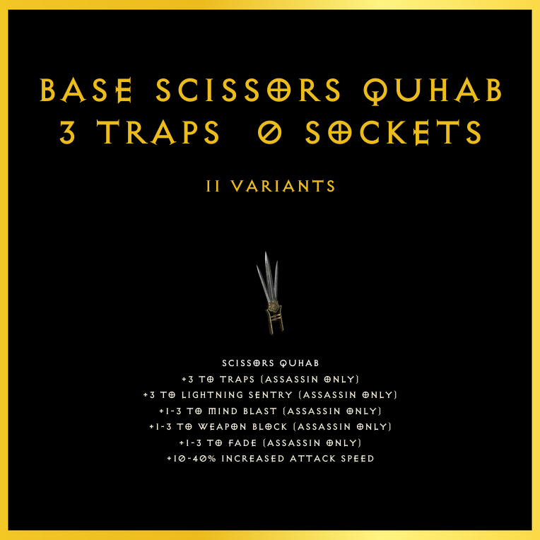 Base Scissors Quhab +3 Traps & 0 Sockets