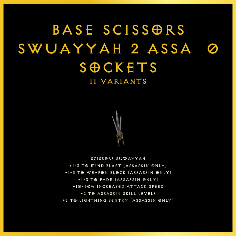 Base Scissors Swuayyah +2 Assa & 0 Sockets
