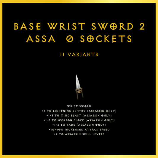 Base Wrist Sword +2 Assa & 0 Sockets