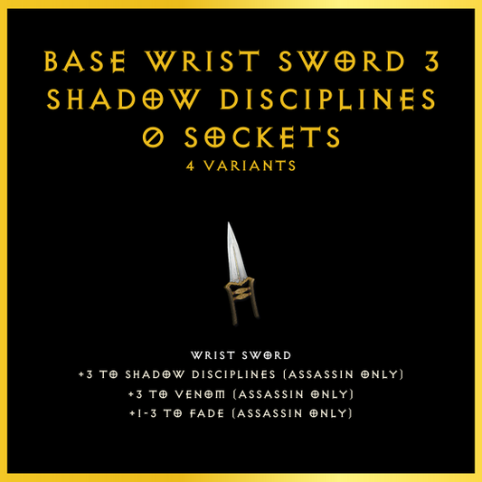 Base Wrist Sword +3 Shadow Disciplines & 0 Sockets
