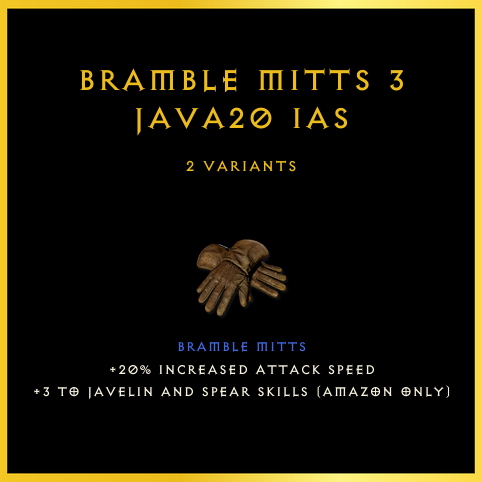 Bramble Mitts +3 Java/20 Ias