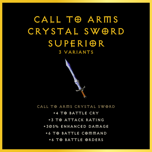 Call To Arms Crystal Sword & Superior