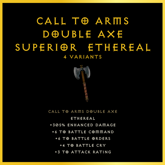 Call To Arms Double Axe & Superior & Ethereal