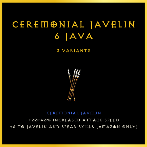 Ceremonial Javelin +6 Java