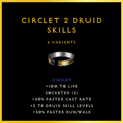 Circlet +2 Druid Skills