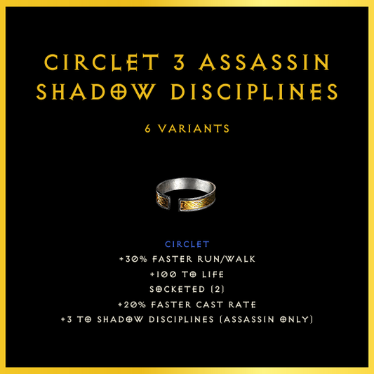 Circlet +3 Assassin Shadow Disciplines