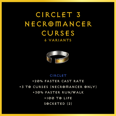 Circlet +3 Necromancer Curses