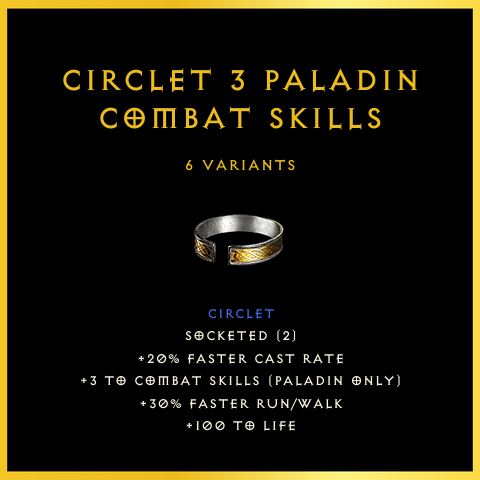 Circlet +3 Paladin Combat Skills