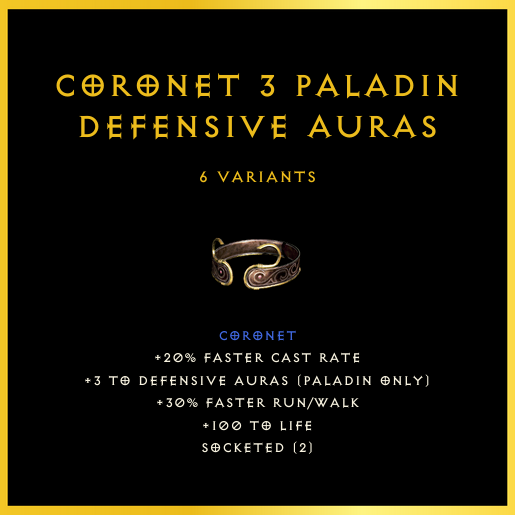 Coronet +3 Paladin Defensive Auras