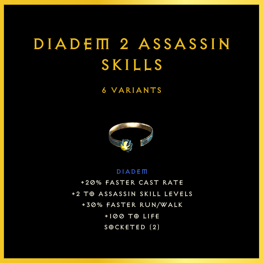 Diadem +2 Assassin Skills