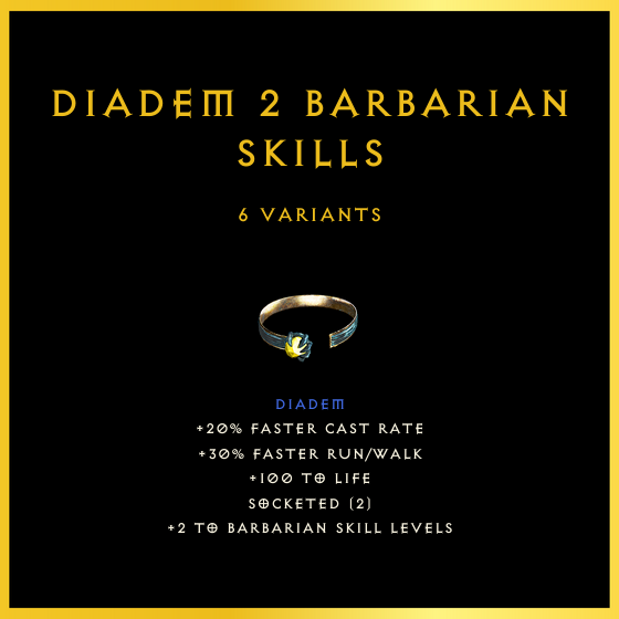 Diadem +2 Barbarian Skills