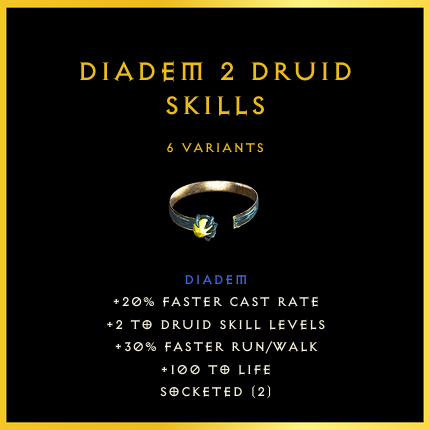 Diadem +2 Druid Skills