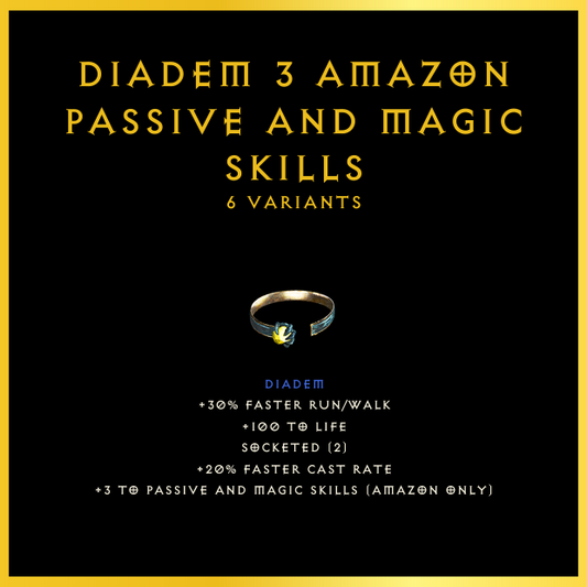 Diadem +3 Amazon Passive And Magic Skills