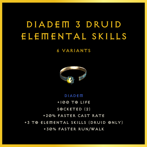 Diadem +3 Druid Elemental Skills