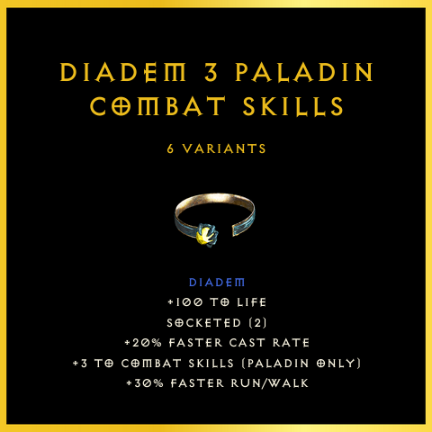 Diadem +3 Paladin Combat Skills