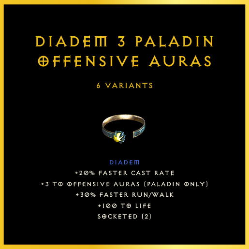 Diadem +3 Paladin Offensive Auras