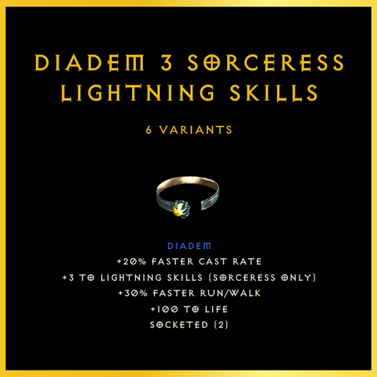 Diadem +3 Sorceress Lightning Skills